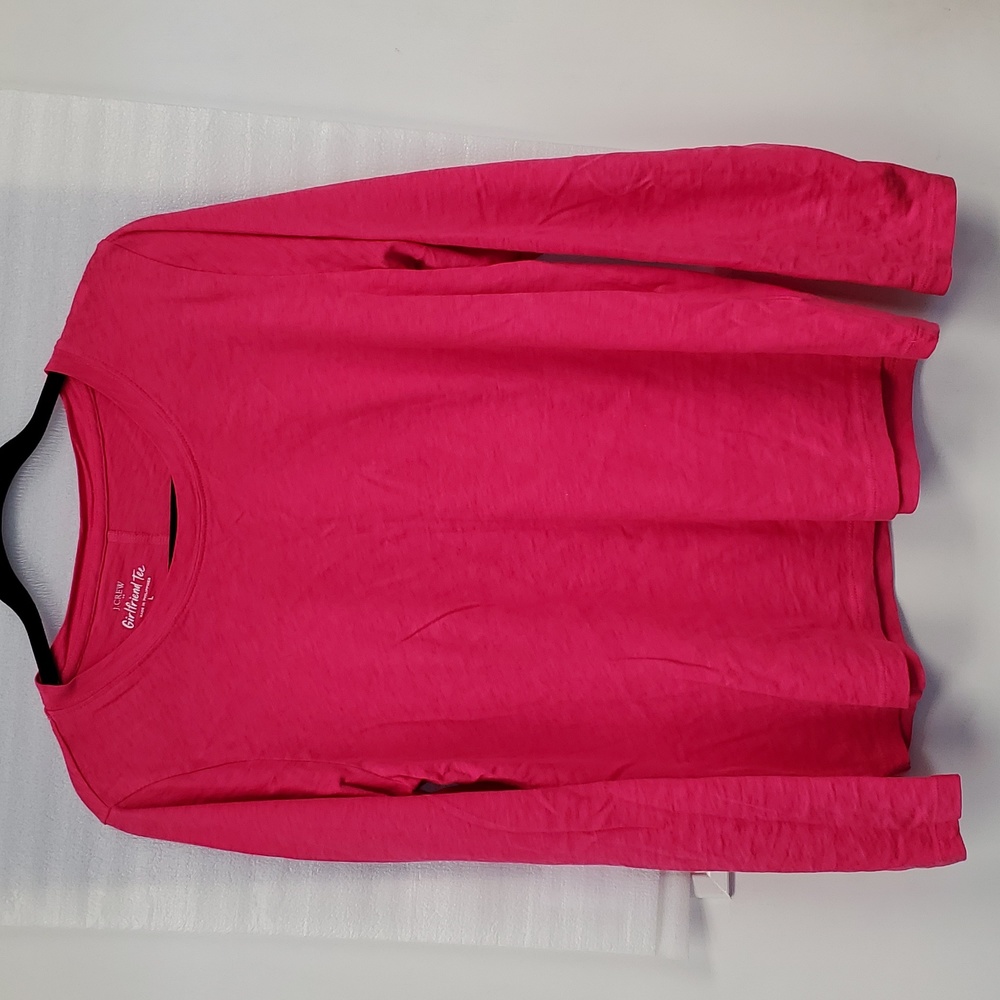 J. Crew Factory Bright Pink Long Sleeve Crewneck Tee
